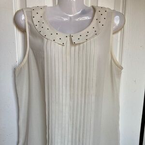 Jacob sleeveless top with studded collar size Small